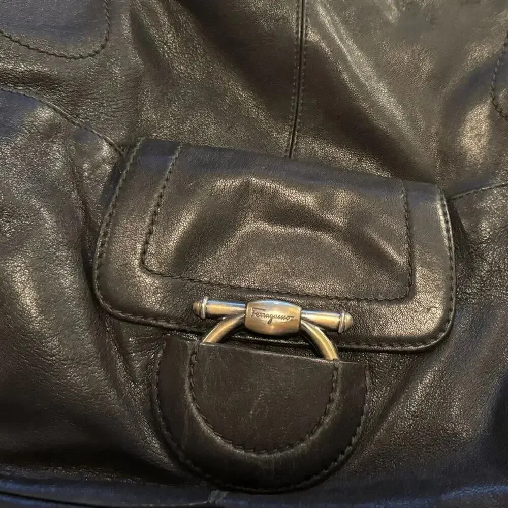 SALVATORE FERRAGAMO Sofia Leather Hobo Bag with Original Handware, Authentic